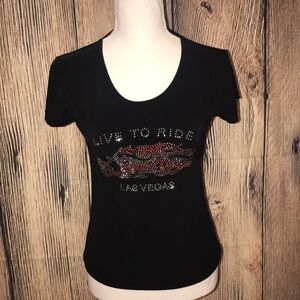 Live to Ride Las Vegas Black T-shirt Small